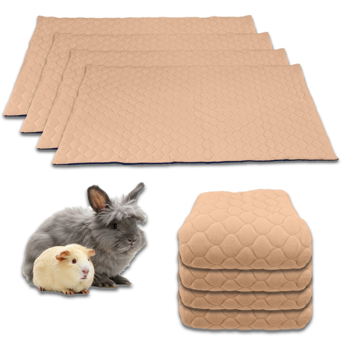 Bulk Discount: Fleece Cage Liners for Guinea Pig and Bunny with a Removal Fleece Tunnel Blanket - Perfect Bedding for Indoor Cages and C&C - Absorbent and Waterproof - Available in various colors and sizes