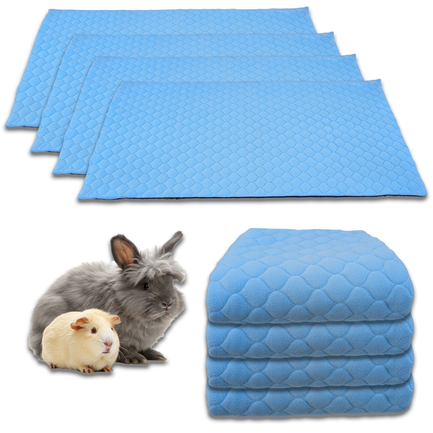 Bulk Discount: Fleece Cage Liners for Guinea Pig and Bunny with a Removal Fleece Tunnel Blanket - Perfect Bedding for Indoor Cages and C&C - Absorbent and Waterproof - Available in various colors and sizes