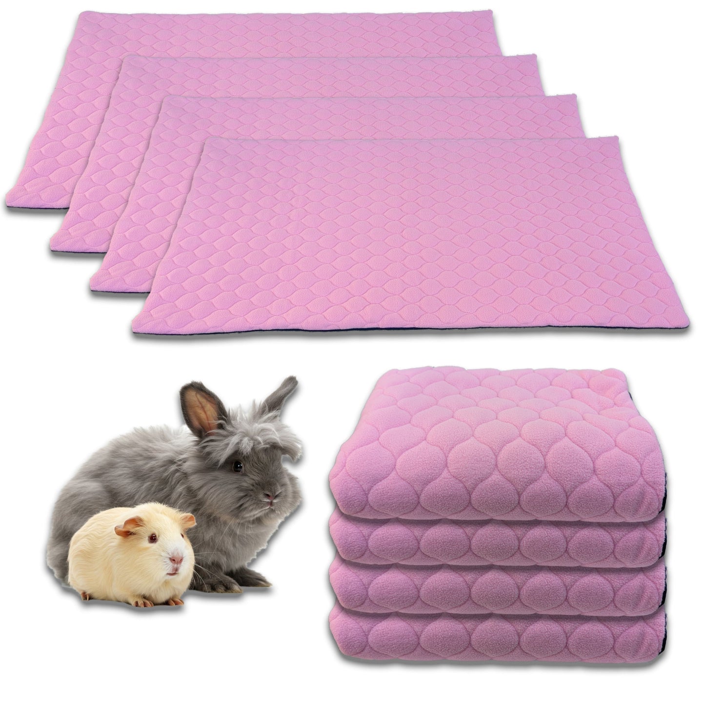 Bulk Discount: Fleece Cage Liners for Guinea Pig and Bunny with a Removal Fleece Tunnel Blanket - Perfect Bedding for Indoor Cages and C&C - Absorbent and Waterproof - Available in various colors and sizes
