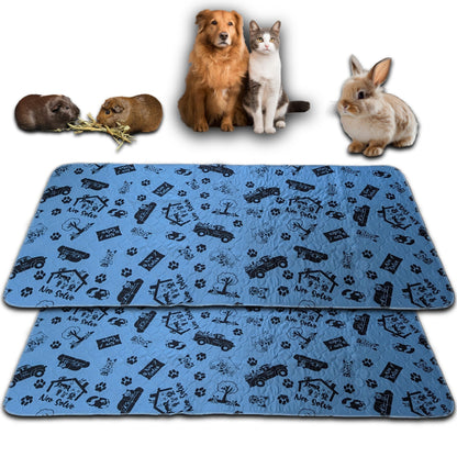 Bulk Discount: Washable Pee Pad - Absorbent Reusable Waterproof Non-Slip - for Dog, Bunny, Guinea Pig, Cat - Perfect for Potty Training - Available in various sizes