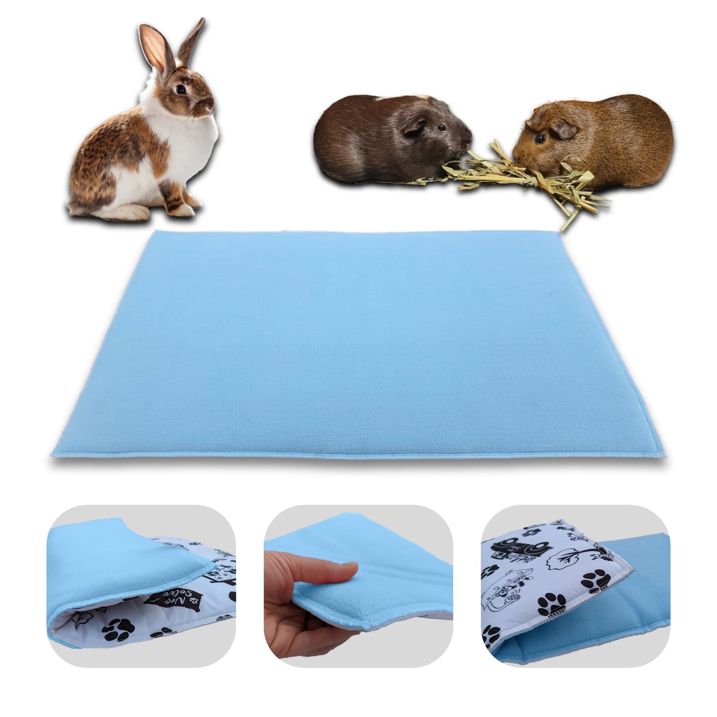 Fleece Playground for Guinea Pig and Bunny - All in One, it's a Blanket, a Giant Tunnel, a House, a Cushion and a Bed - Available in various colors and sizes