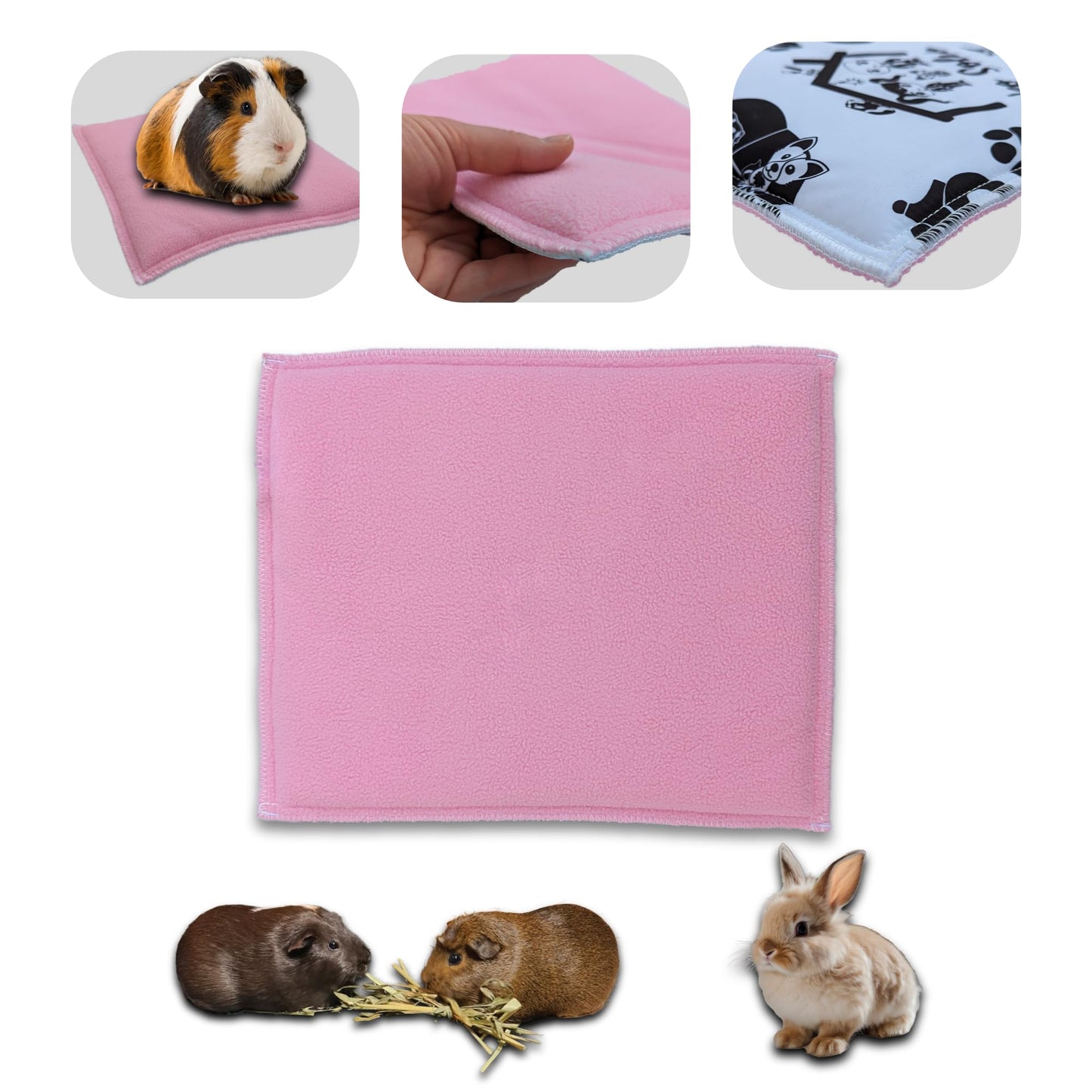 Fleece Playground for Guinea Pig and Bunny - All in One, it's a Blanket, a Giant Tunnel, a House, a Cushion and a Bed - Available in various colors and sizes