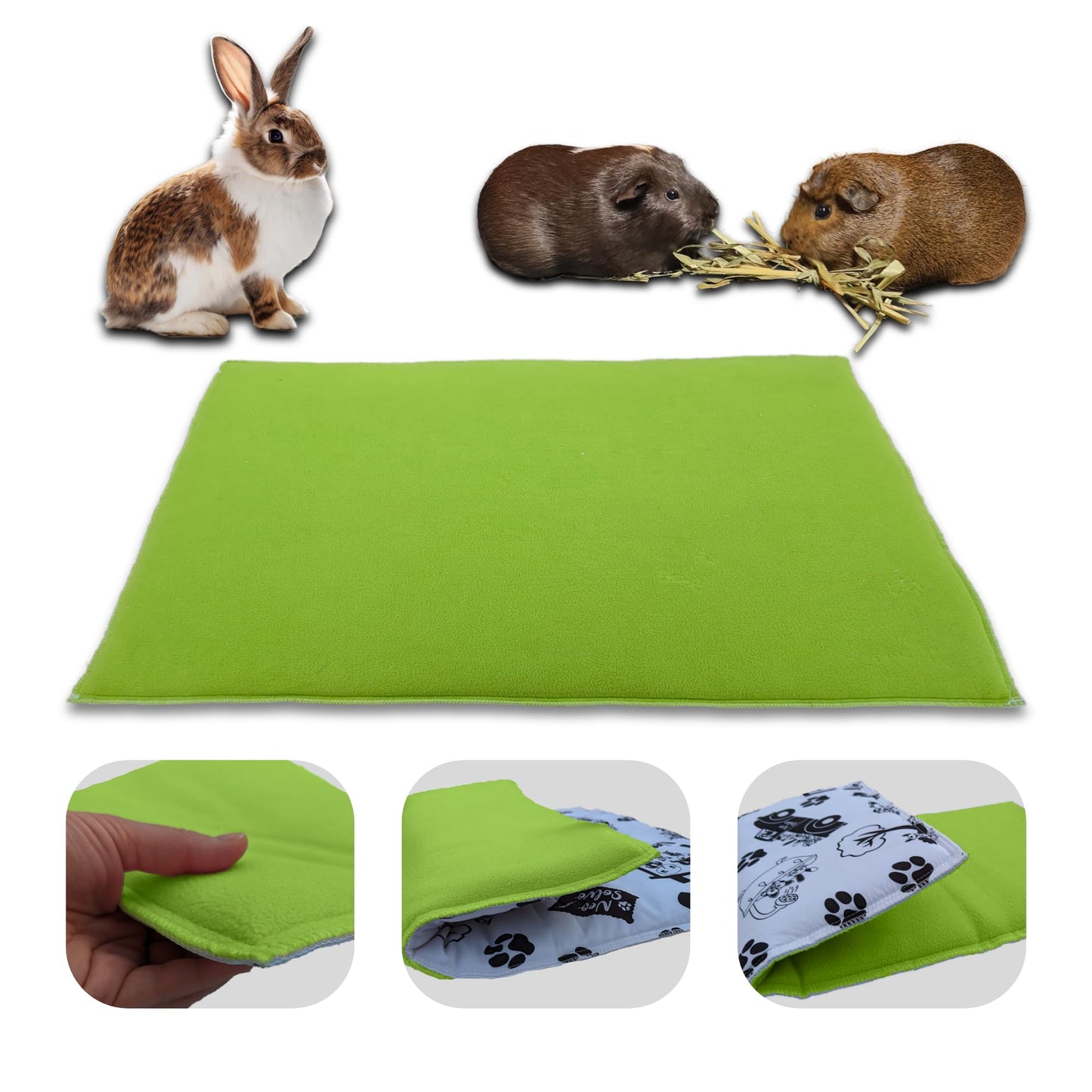 Fleece Playground for Guinea Pig and Bunny - All in One, it's a Blanket, a Giant Tunnel, a House, a Cushion and a Bed - Available in various colors and sizes