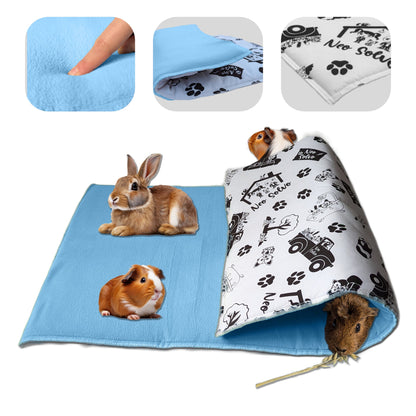 Fleece Playground for Guinea Pig and Bunny - All in One, it's a Blanket, a Giant Tunnel, a House, a Cushion and a Bed - Available in various colors and sizes