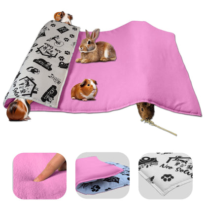 Fleece Playground for Guinea Pig and Bunny - All in One, it's a Blanket, a Giant Tunnel, a House, a Cushion and a Bed - Available in various colors and sizes