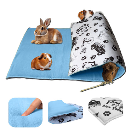 Fleece Playground for Guinea Pig and Bunny - All in One, it's a Blanket, a Giant Tunnel, a House, a Cushion and a Bed - Available in various colors and sizes