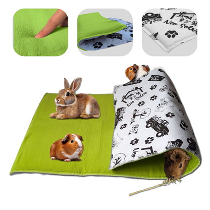 Fleece Playground for Guinea Pig and Bunny - All in One, it's a Blanket, a Giant Tunnel, a House, a Cushion and a Bed - Available in various colors and sizes