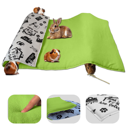 Parque de juegos de vellón para cobayas y conejitos: todo en uno: manta, túnel gigante, casa, cojín y cama. Disponible en varios colores y tamaños.