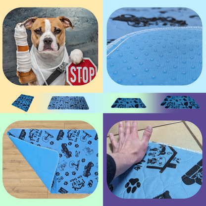 Bulk Discount: Washable Pee Pad - Absorbent Reusable Waterproof Non-Slip - for Dog, Bunny, Guinea Pig, Cat - Perfect for Potty Training - Available in various sizes