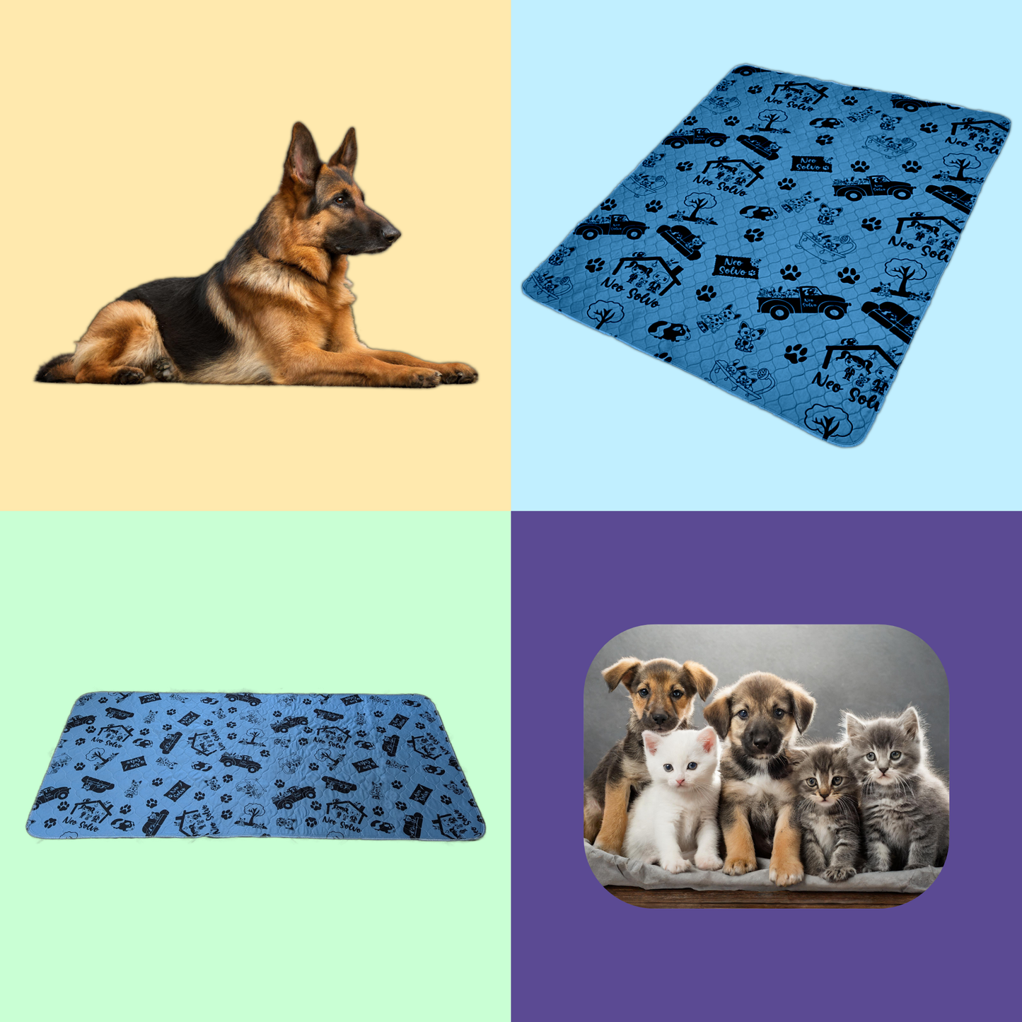 Washable Pee Pad - Absorbent Reusable Waterproof Non-Slip - for Dog, Bunny, Guinea Pig, Cat - Perfect for Potty Training - Available in various sizes