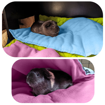 Bulk Discount: Fleece Playgrounds for Guinea Pig and Bunny - All in One, it's a Blanket, a Giant Tunnel, a House, a Cushion and a Bed - Available in multilples colors and sizes